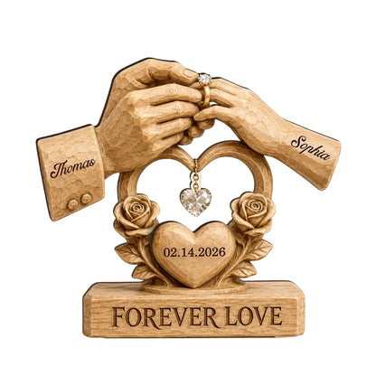 Personalized Wedding Wooden Plaque With Couple Name, Custom Wedding Wooden Block WD0804
