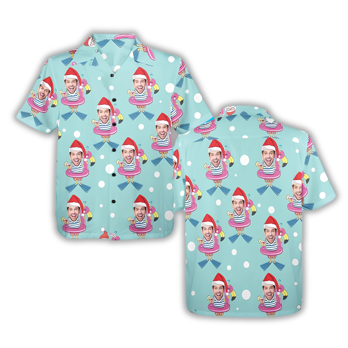 Custom Photo Christmas Tropical Hawaiian Shirt For Men Women, Custom Funny Faces Christmas Hawaiian Shirt HE0880