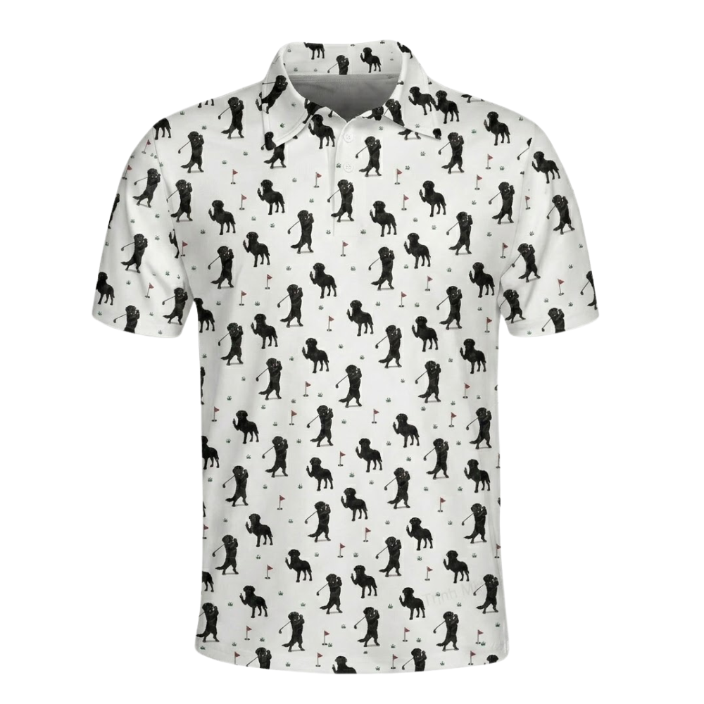 Black Labrador Golf Polo Shirt For Men, Labrador Golf Shirts GZ0369