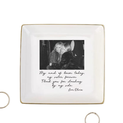Custom Photo Maid of Honor Jewelry Dish for Sister, Personalized Sister Maid of Honor Jewelry Dish from Bride WD0039