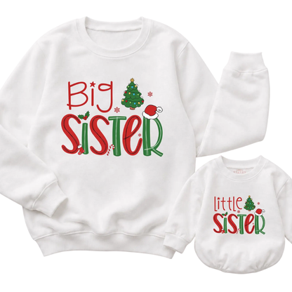 Big Sister Little Brother Christmas Matching Sweatshirt, Christmas Sibling Sweatshirt Matching ET1697