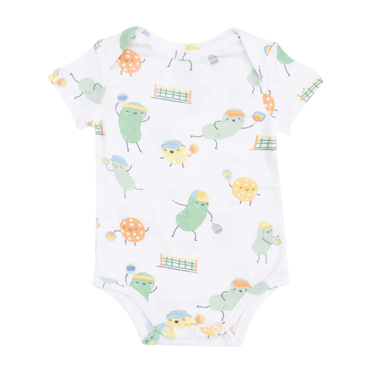 Funny Pickle Pickleball Baby Short Sleeve Bodysuit, Pickleball Baby Bodysuit BB0674