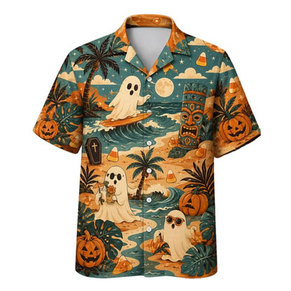 Funny Ghost Tropical Hawaiian Shirt Men Women, Halloween Hawaiian Shirt HE0667