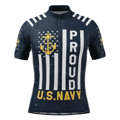 Proud US Navy Men's Army Short Sleeve Cycling Jersey, Military Cycling Jersey CG0825