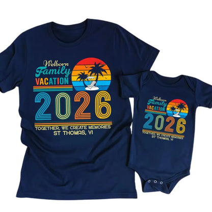 Custom Family Matching Beach Vacation 2026 T Shirts, Custom Family Vacation Shirts ET0056