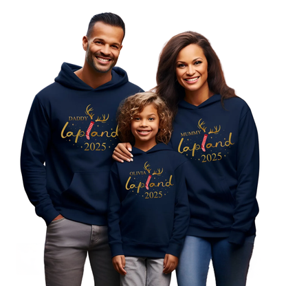 Personalized Lapland Xmas Family Matching Hoodies, Custom Christmas Family Hoodies ET1280
