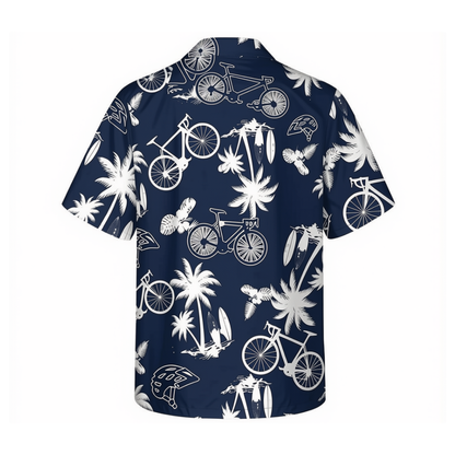 Cycling Tropical Blue Hawaiian Shirt For Men, Cycling Lover Hawaiian Shirt HE0675