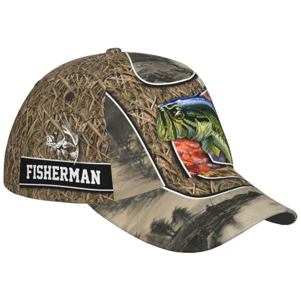 Custom Largemouth Bass Fishing Baseball 3D Cap, Custom Fishing Hat CP0603