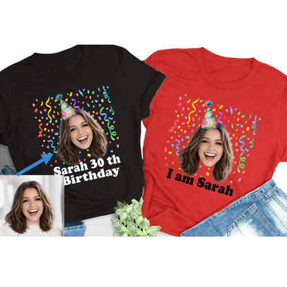 Custom Face 30th Birthday Crew Matching T Shirt, Custom Photo Birthday Matching Shirts ET0850