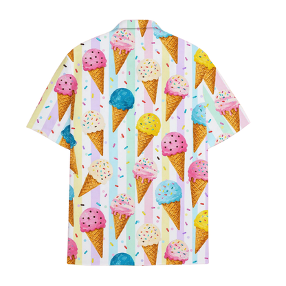 Colorfull Ice Cream Hawaiian Shirt For Women Men, Ice Cream Hawaiian Shirts HE0523
