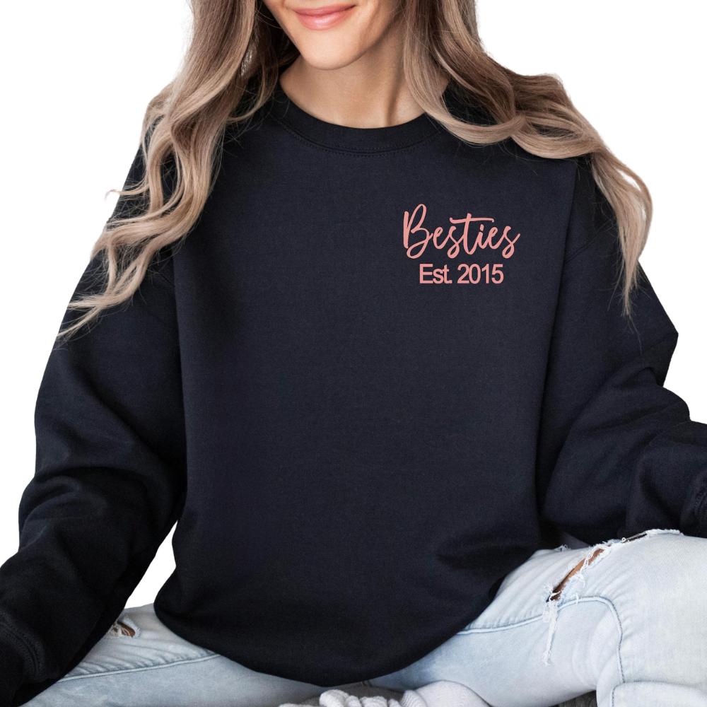 Custom Besties Matching Sweatshirt With Year, Custom Matching Best Friend Sweatshirt ET1373