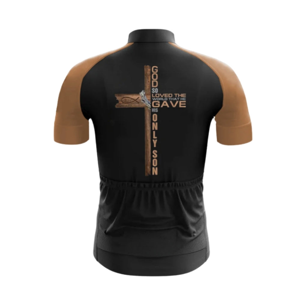 God Solved The World That He Gave His Only Son Short Sleeve Cycling Men Jersey, Christian Faith Cycling Jerseys CG0706