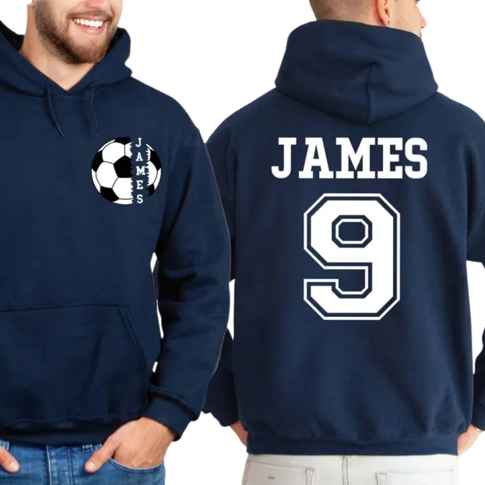 Custom Soccer Name Number Hoodie For Men, Custom Soccer Hoodie 2D0507