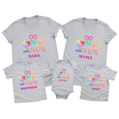Personalized One In The Sun First Birthday Family Matching T Shirt, Custom Summer 1st Birthday Family Shirts ET1147