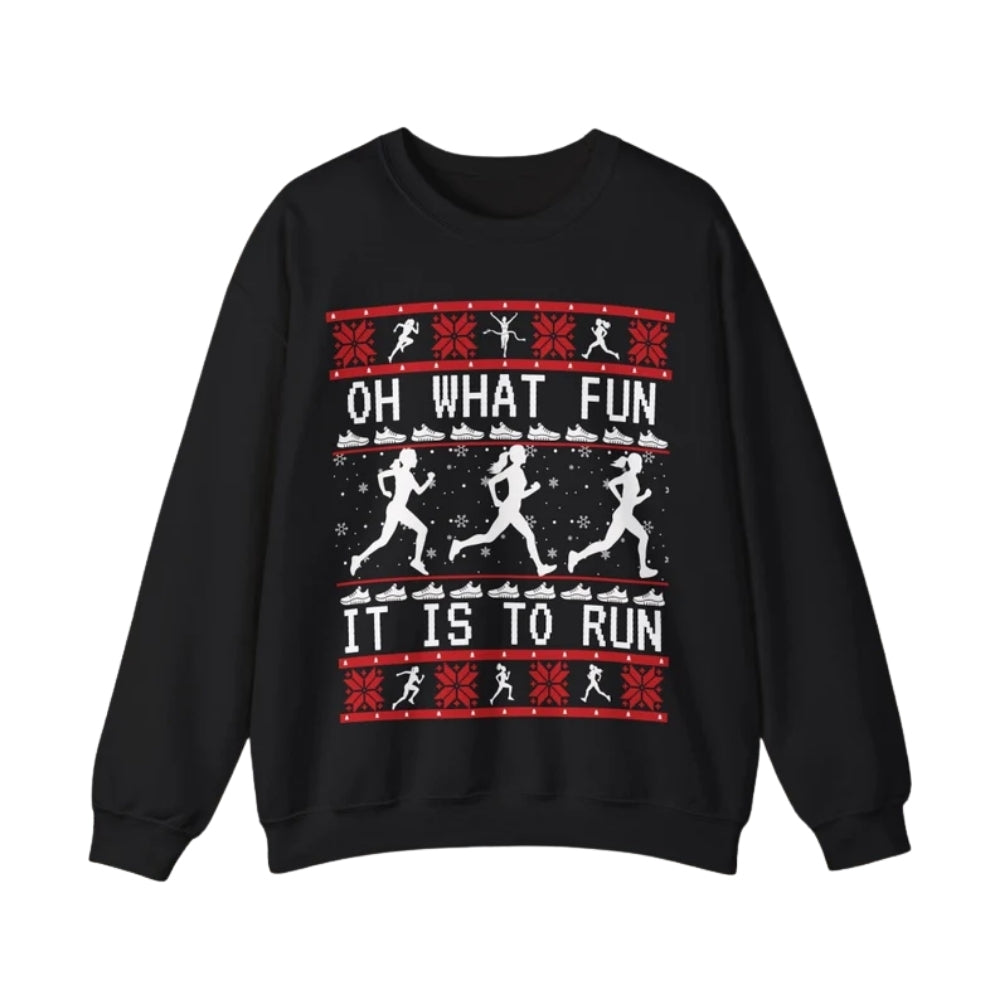 Oh What Fun It Is To Run Christmas Sweatshirt, Women's Christmas Running Sweatshirt 2D0694