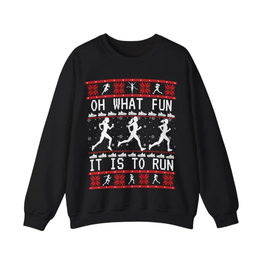 Oh What Fun It Is To Run Christmas Sweatshirt, Women's Christmas Running Sweatshirt 2D0694