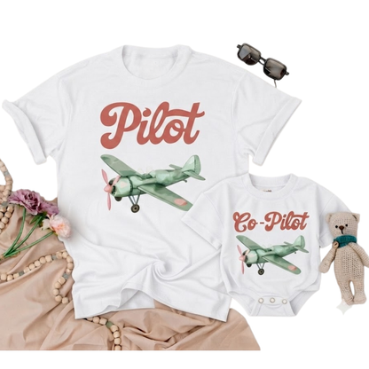 Pilot Co-Pilot Matching Family T Shirt, Matching Pilot Family Shirts ET1199