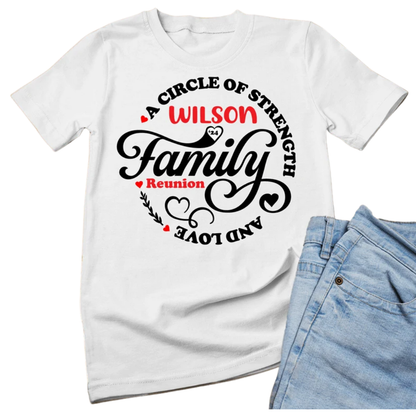 A Circle Of Strength And Love Personalized Renion Family Matching T Shirt, Custom Family Reunion Shirts ET1231