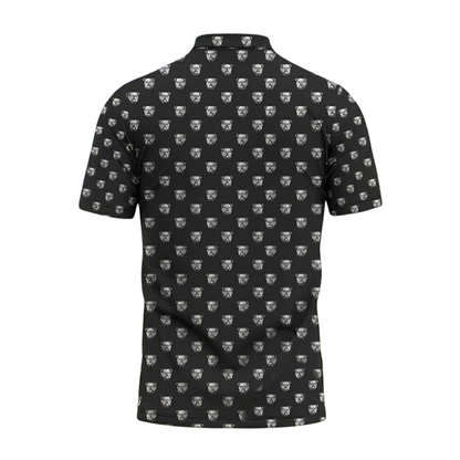 Men's Bulldog Black White Golf Polo Shirt, Bulldog Golf Shirt For Dog Lover GZ0359