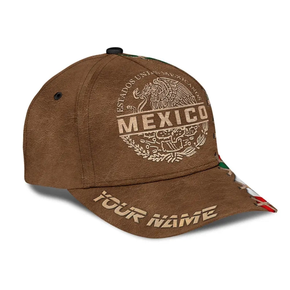 Estados Unidos Mexicanos Custom Name Mexico Flag Baseball Cap, Custom Mexican Caps Hats CP0109