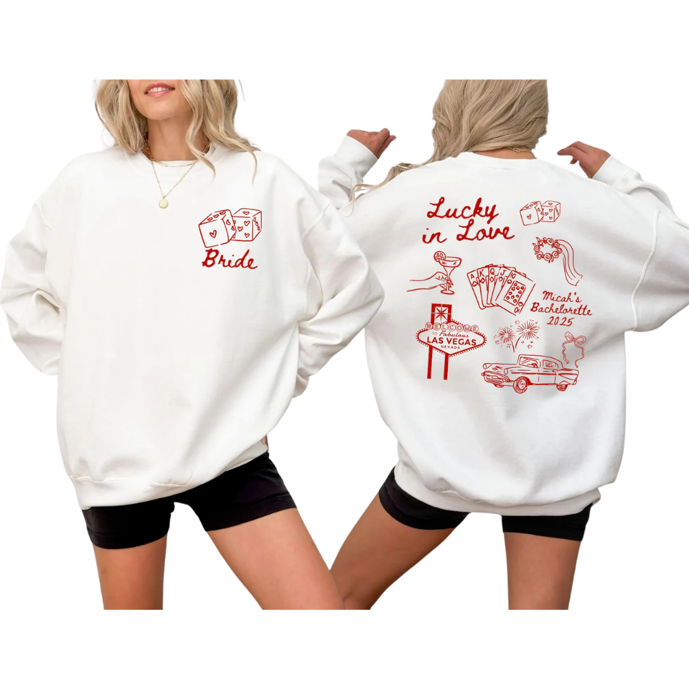 Personalized Las Vegas Bachelorette Matching Sweatshirt For Bride Bridesmaid, Custom Bachelorette Sweatshirts Matching ET1543