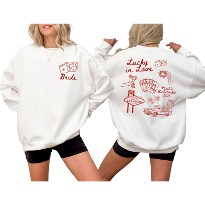 Personalized Las Vegas Bachelorette Matching Sweatshirt For Bride Bridesmaid, Custom Bachelorette Sweatshirts Matching ET1543