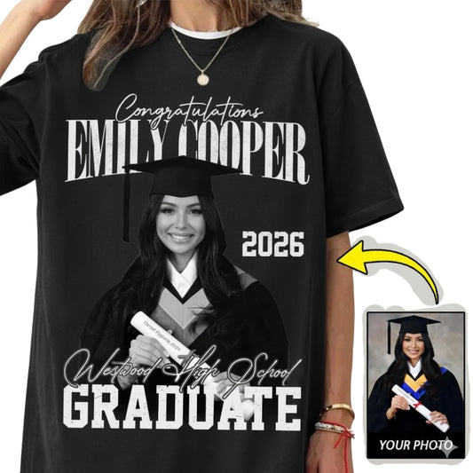 Congraduation Graduate Custom Photo Matching Shirts For Family, Custom Graduation Family Matching Shirts ET0261