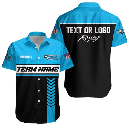 Custom Mechanic Racing Workwear Hawaiian Button Up Shirt, Personalized Mechanic Uniforms HE0197