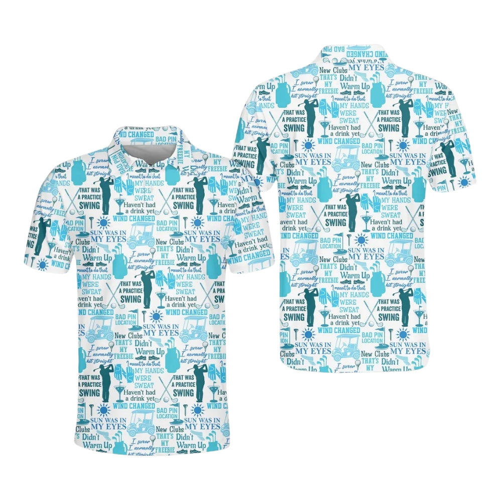 Bad Golfer's Excuses Funny Golf Polo Shirt For Men, Funny Golf Shirts GE0307