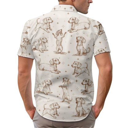 Vintage Dachshund Hawaiian Shirt For Men Women, Dachshund Hawaiian Shirt For Dog Lover HE0294