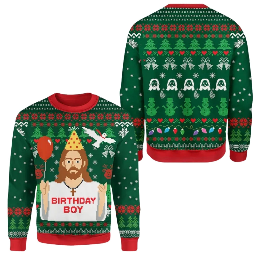 Jesus's Birthday Christmas Sweatshirt 3D Printed, Religious Christmas Sweatshirt 2D1089
