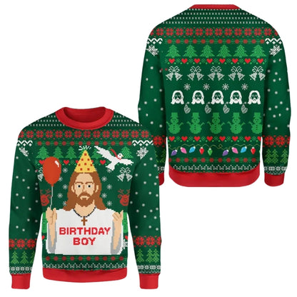 Jesus's Birthday Christmas Sweatshirt 3D Printed, Religious Christmas Sweatshirt 2D1089