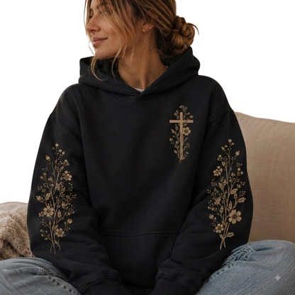Cross Christian Wildflowers Hoodies For Women, Floral Christian Hoodies 2D0939