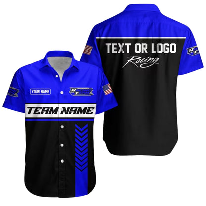 Custom Mechanic Racing Workwear Hawaiian Button Up Shirt, Personalized Mechanic Uniforms HE0197