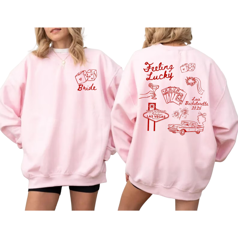 Personalized Las Vegas Bachelorette Matching Sweatshirt For Bride Bridesmaid, Custom Bachelorette Sweatshirts Matching ET1543