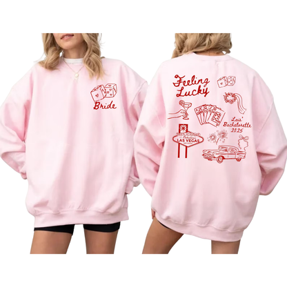 Personalized Las Vegas Bachelorette Matching Sweatshirt For Bride Bridesmaid, Custom Bachelorette Sweatshirts Matching ET1543
