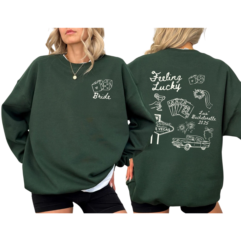 Personalized Las Vegas Bachelorette Matching Sweatshirt For Bride Bridesmaid, Custom Bachelorette Sweatshirts Matching ET1543
