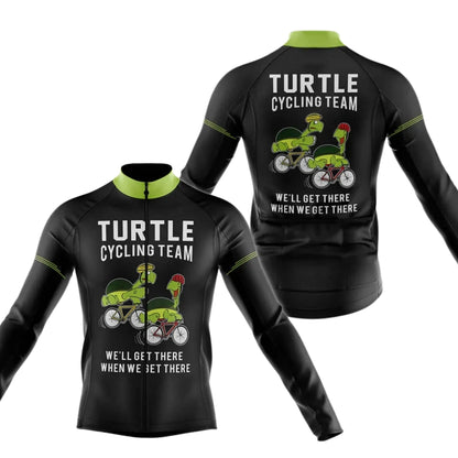 Turtle Cycling Team We're Slow As Shell Cycling Long Sleeve Jersey Men, Turtle Team Cycling Jersey CZ0070