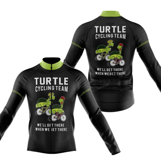 Turtle Cycling Team We're Slow As Shell Cycling Long Sleeve Jersey Men, Turtle Team Cycling Jersey CZ0070