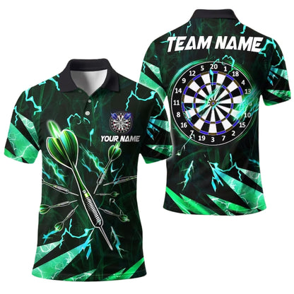 Custom Purple Thunder Lightning Darts Polo Shirt For Mens, Custom Team Darts Shirts DE0037