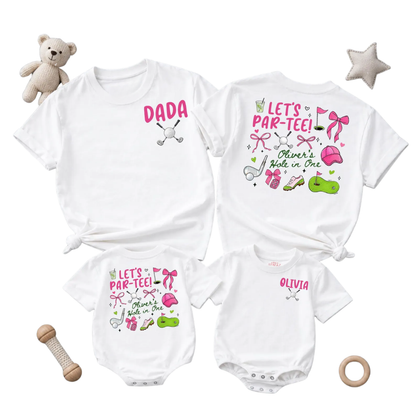 Hole In One Custom Golf First Birthday Family T Shirt Matching, Custom 1st Birthday Golf Shirts ET1511