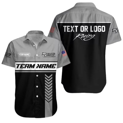 Custom Mechanic Racing Workwear Hawaiian Button Up Shirt, Personalized Mechanic Uniforms HE0197