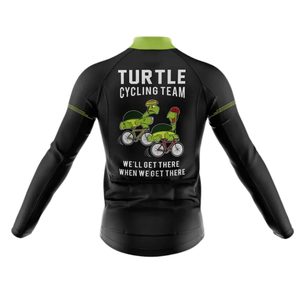 Turtle Cycling Team We're Slow As Shell Cycling Long Sleeve Jersey Men, Turtle Team Cycling Jersey CZ0070