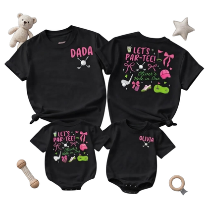 Hole In One Custom Golf First Birthday Family T Shirt Matching, Custom 1st Birthday Golf Shirts ET1511