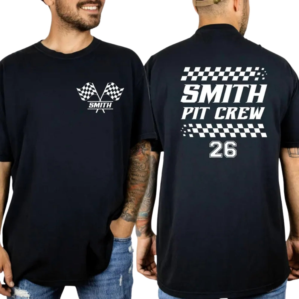 Personalized Birthday Pit Crew Matching Family T Shirts, Custom Family Birthday Race Car Matching Shirts ET1121
