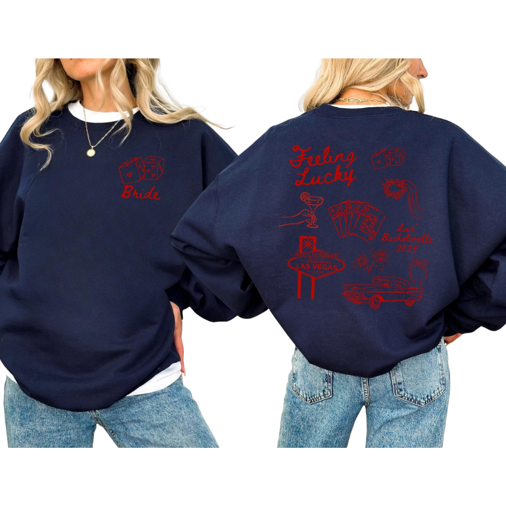 Personalized Las Vegas Bachelorette Matching Sweatshirt For Bride Bridesmaid, Custom Bachelorette Sweatshirts Matching ET1543