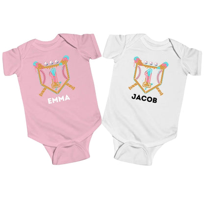 Custom Baseball Ice Cream Birthday Matching Family T Shirts, Custom Baseball Birthday Matching Shirts For Family ET0550