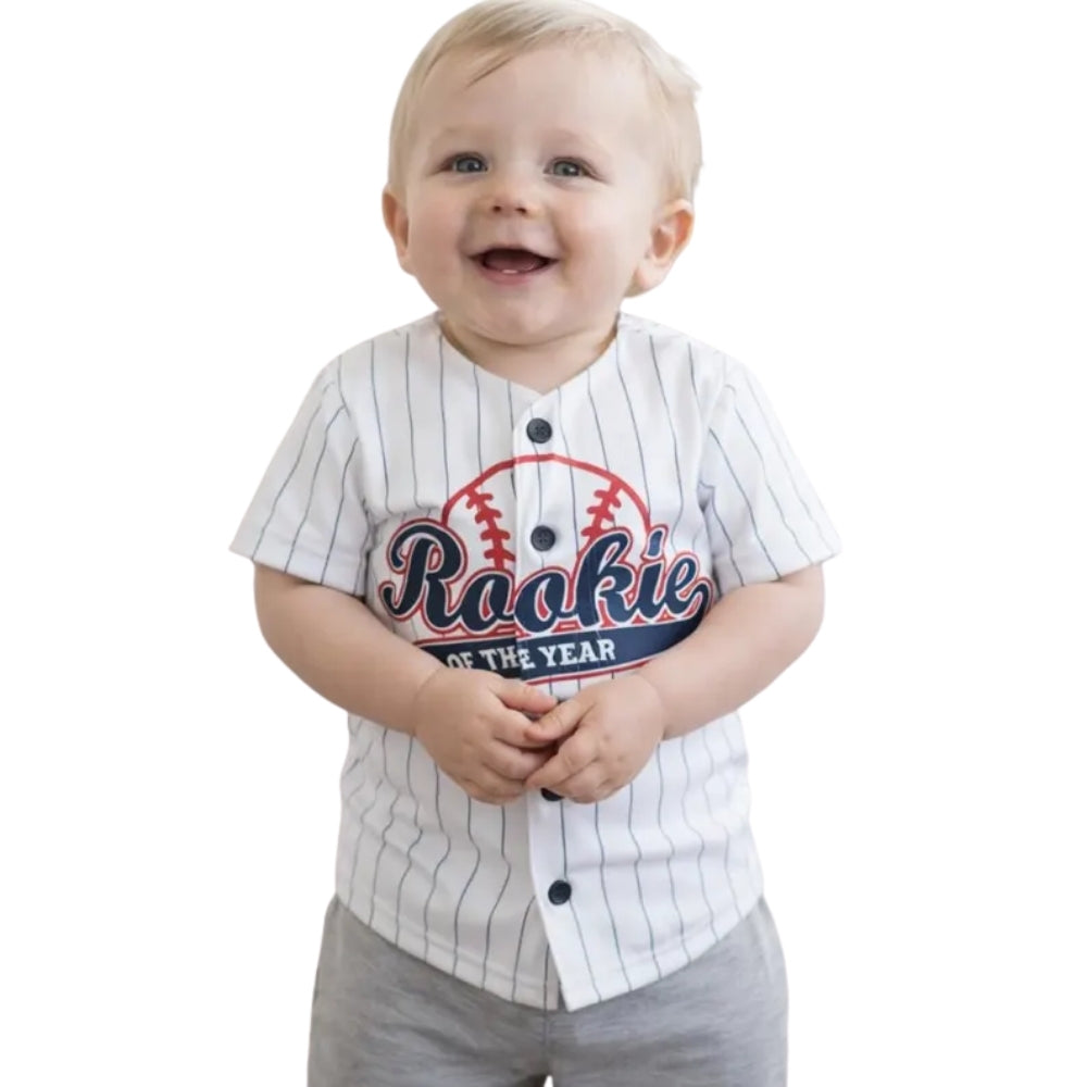 Rookie Of The Year Custom 1st Birthday Matching Family Baseball Jersey, Custom First Birthday Baseball Jersey For Family ET0691