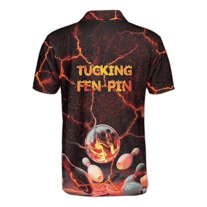 Tucking Fen Pin Custom Skull Flame Bowling Jersey For Mens, Custom Skull Bowling Team Shirts BZ0338