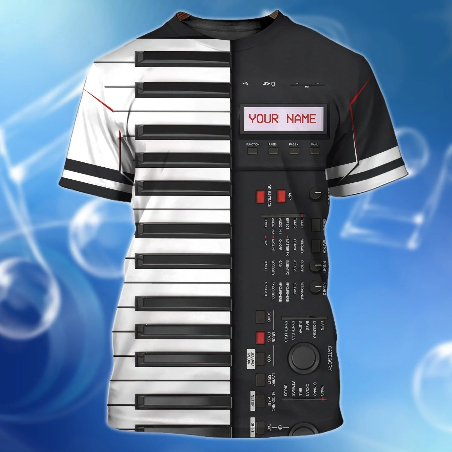 Custom Piano Shirt Men Women, 3D All Over Print Piano T Shirt, Piano Gift Musician Gifts TO2533